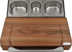 Cuttworxs Eiken Houten Snijplank Large Met Sap Geul En Geïntegreerde Opvangbak