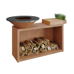 Ofyr Island Corten 85-100 Teakhout En Donker Grijs Keamiek