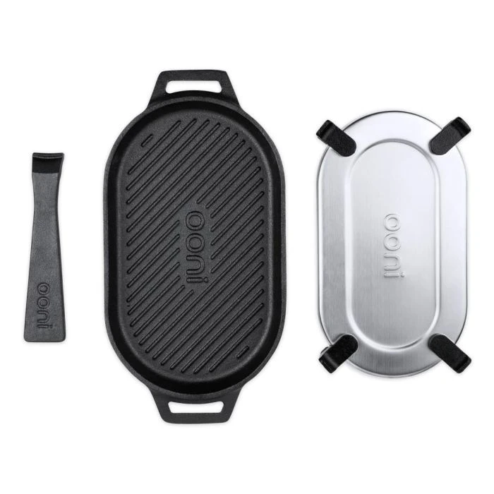 Ooni Gietijzeren Grizzler Pan Met Afneembare Greep En Houten Bord 2 Ooni Gietijzeren Grizzler Pan Met Afneembare Greep En Houten Bord - Afbeelding 2